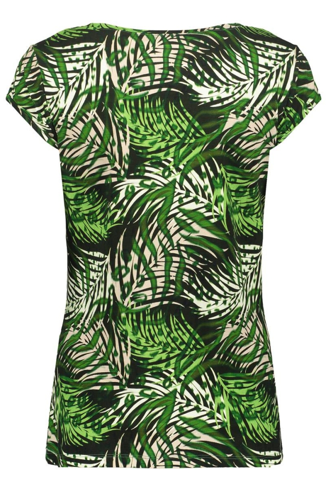 KATE T SHIRT MET PATROON 52446 60 000530 GREEN/OFF-WHITE